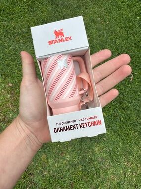 Mini Stanley Ornament Keychain Tumbler 2025 Holiday Target Candy Cane Stripe